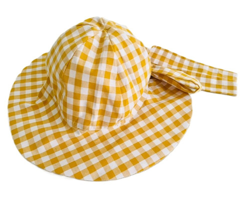 Kapelusz z kokardą Vichy Yellow Kapelusz z kokardą Vichy Yellow