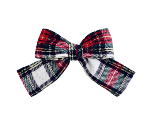 Spinka kokarda SAMANTA Tartan White