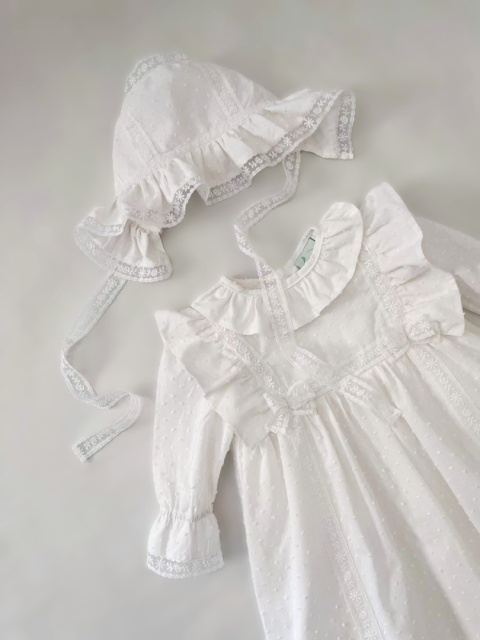 Bonetka do Chrztu Świętego Plumeti White Vintige Bonetka do Chrztu Świętego Plumeti White Vintige